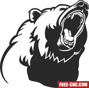 Angry bear wall art - Free dxf download