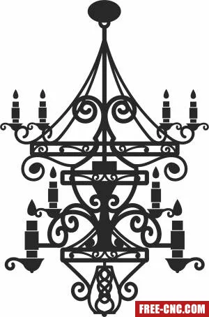 Classic chandelier clipart - Download free dxf for cnc plasma cutting