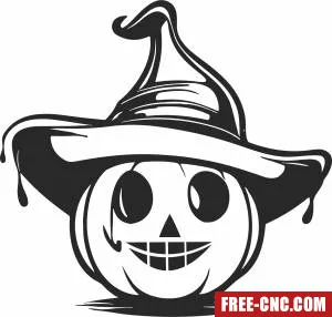 Pumpkin with hat art - Free dxf for laser cutting and plasma