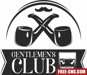 Gentleman logo clipart - Free dxf files ready to cut