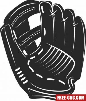 Baseball glove silhouette - Free dxf files ready to cut