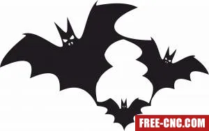 Halloween bats silhouette horror - free dxf download