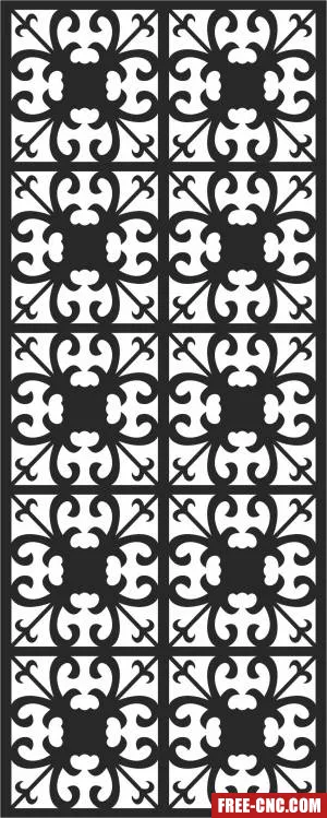 Wall screen decorative door pattern - Free dxf for laser cutting and plasma