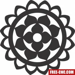 Mandala floral wall decorative pattern - free dxf download