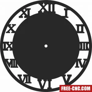 Latin numbers wall clock vinyl record - Free dxf files ready to cut