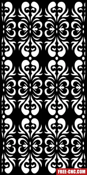 Decorative panel wall separator door pattern - free dxf download