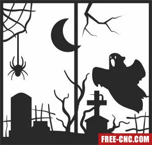 Halloween gost scary clipart - Download free dxf for cnc plasma cutting