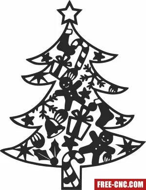 Christmas tree clipart - Download free dxf for cnc plasma cutting
