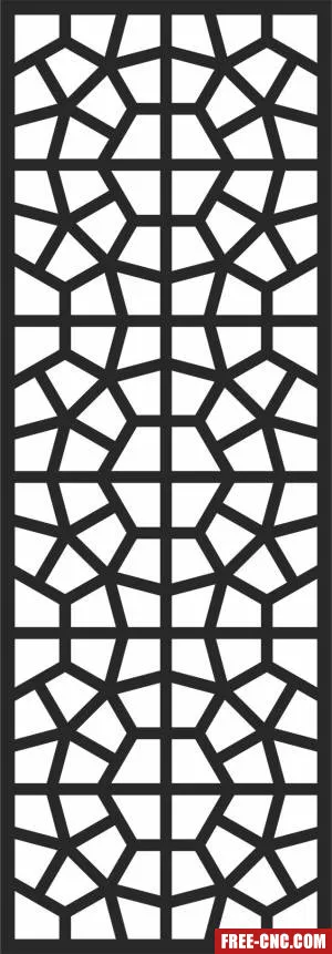 Decorative pattern door wall screen - Free dxf files ready to cut