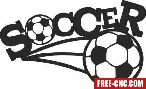 Soccer football logo clipart - Download free dxf for cnc plasma cutting