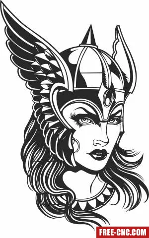 Valkyrie portrait pagan - Download free dxf for cnc plasma cutting