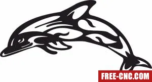 Dolphin clipart - Free dxf for laser cutting and plasma