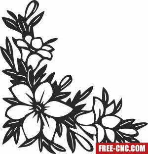 Floral flowers home decor - Free dxf for laser cutting and plasma