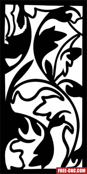 Floral decorative panel wall separator door pattern - free dxf download Floral decorative panel wall separator door pattern - free dxf download