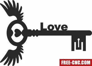 Love key you cliparts - Free dxf files ready to cut