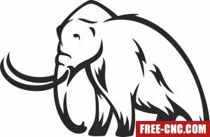 Mammoth elephant clipart - Free dxf download