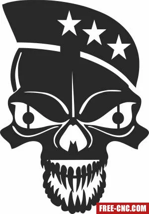 Skull marine captain cliparts - Free dxf files ready to cut