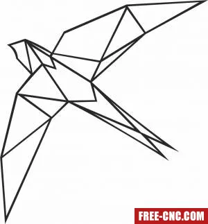 Geometric polygon bird - Free dxf for laser cutting and plasma