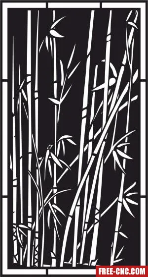 Bamboo tree decorative wall screen door partition panel pattern - Download free dxf for cnc plasma cutting