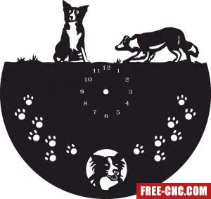 Wall dog clock - free dxf download