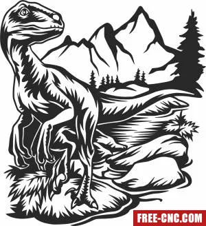 Dinosaur wall art - Free dxf files ready to cut