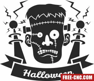 Frankenstein halloween clipart - Free dxf for laser cutting and plasma