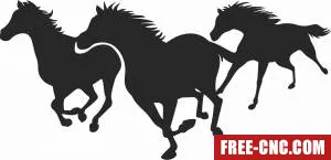 Running horses wall art - Download free dxf for cnc plasma cutting