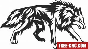 Wolf silhouette clipart - Free dxf files ready to cut