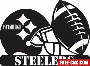 Pittsburgh steelers nfl helmet logo - free dxf download