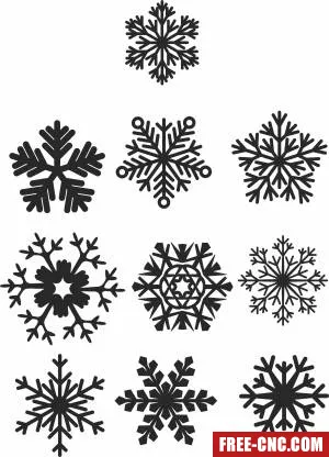 Pack of christmas snow flakes - Download free dxf for cnc plasma cutting