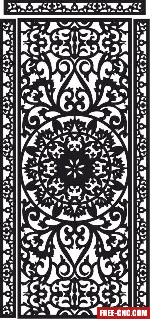 Decorative wall screen door panel pattern - Free dxf for laser cutting and plasma