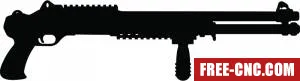 Rifle gun silhouette arms - free dxf download