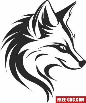 Fox face art - Free dxf for laser cutting and plasma