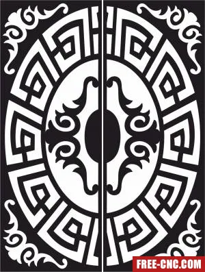 Decorative wall screen door floral partition panel pattern - Free dxf files ready to cut