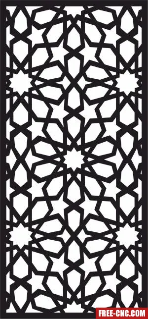 Decorative hanging screen partition door geometric panel pattern - Download free dxf for cnc plasma cutting