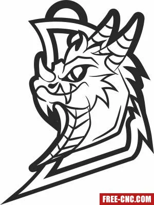 Dragon head clipart - Free dxf download