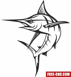 Marline fish - Download free dxf for cnc plasma cutting