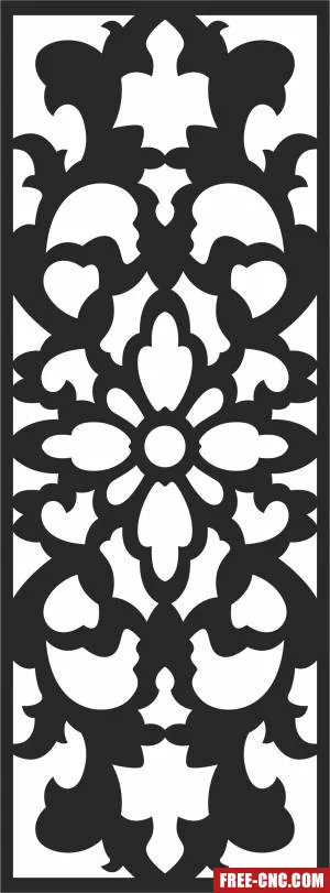 Decorative pattern screen door - Free dxf for laser cutting and plasma