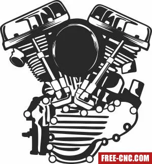 Panhead motor harley - Free dxf files ready to cut