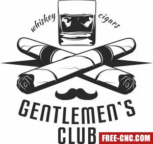 Gentleman logo cigar clipart - Download free dxf for cnc plasma cutting