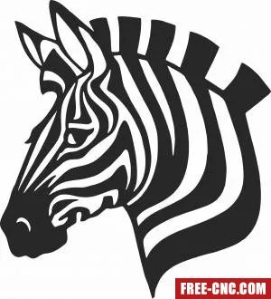 Zebra head clipart - Free dxf files ready to cut