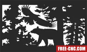 Bear scene art wall decor wall art - Download free dxf for cnc plasma cutting