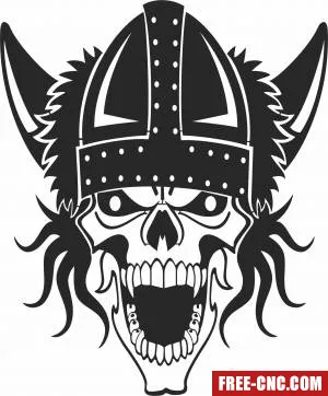 Viking skull cliparts - Free dxf files ready to cut