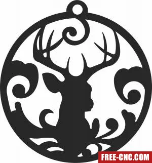 Deer ornaments christmas wall decor - Download free dxf for cnc plasma cutting