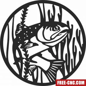 Fish scene clipart - Free dxf files ready to cut