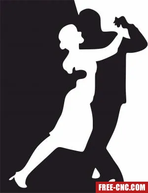 Dance silhouette partner - Free dxf download