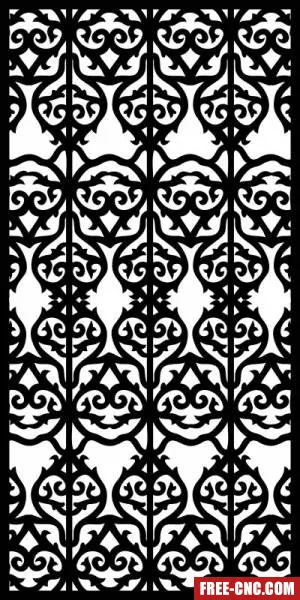 Decorative panels for doors wall screen pattern - free dxf download