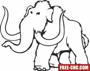 Mammoth elephant clipart - Free dxf for laser cutting and plasma