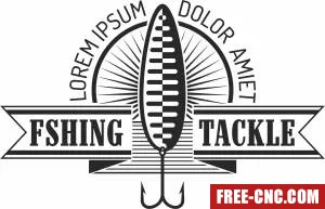 Fishing tackle logo - Free dxf for laser cutting and plasma