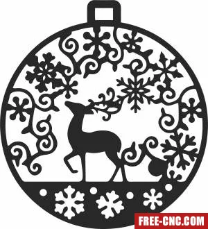 Christmas deer ornament - Free dxf download